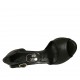 Woman's open shoe with platform and strap in black leather heel 11 - Available sizes:  31, 43