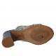 Sabot aperto da donna in vernice azzurra e tessuto con stampa floreale tacco 7 - Misure disponibili: 42