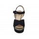Sandalo da donna in camoscio blu e pelle laminata argento con cinturino, plateau e tacco 9 - Misure disponibili: 32, 43