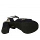 Sandalo da donna in camoscio blu e pelle laminata argento con cinturino, plateau e tacco 9 - Misure disponibili: 32, 43
