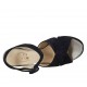 Sandalo da donna in camoscio blu e pelle laminata argento con cinturino, plateau e tacco 9 - Misure disponibili: 32, 43