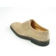 Zapato Oxford con cordones y decoracion Brogue para hombres en gamuza beis arena - Tallas disponibles:  41, 45, 52, 54