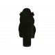 Woman's open shoe with strap, tassel and platform in black suede heel 9 - Available sizes:  43