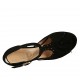 Zapato abierto para mujer con cinturon, borlas y plataforma en gamuza negra tacon 9 - Tallas disponibles:  43