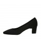 Zapato de salon para mujer en tejido y piel negra tacon 5 - Tallas disponibles:  32