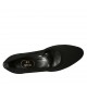 Zapato de salon para mujer en tejido y piel negra tacon 5 - Tallas disponibles:  32