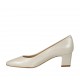 Woman's pump in pearled ivory leather heel 5 - Available sizes:  32, 33