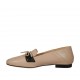 Mocassino da donna in pelle rosa e nera con fiocco e tallone pieghevole tacco 1 - Misure disponibili: 45