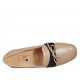 Mocassin pour femmes en cuir rose et noir avec noeud talon 1 - Pointures disponibles:  45