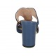 Sabot aperto da donna in camoscio e pelle blu tacco 8 - Misure disponibili: 42