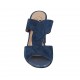 Sabot aperto da donna in camoscio e pelle blu tacco 8 - Misure disponibili: 42