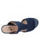 Sabot aperto da donna in camoscio e pelle blu tacco 8 - Misure disponibili: 42