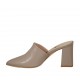 Sabot chiuso in punta da donna in pelle grigio tortora tacco 7 - Misure disponibili: 42