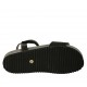 Sandalo da donna con velcro in pelle nera con zeppa argento 2 - Misure disponibili: 32, 34, 43