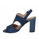 Sandalo da donna in camoscio e pelle blu tacco 8 - Misure disponibili: 32, 42, 43, 44