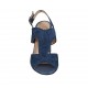 Sandalo da donna in camoscio e pelle blu tacco 8 - Misure disponibili: 32, 42, 43, 44