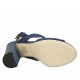 Sandalo da donna in camoscio e pelle blu tacco 8 - Misure disponibili: 32, 42, 43, 44