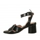 Sandalo con cinturino da donna in pelle nera tacco 5 - Misure disponibili: 32, 33, 42, 43