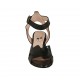 Sandalo con cinturino da donna in pelle nera tacco 5 - Misure disponibili: 32, 33, 42, 43