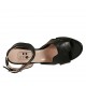 Sandalo con cinturino da donna in pelle nera tacco 5 - Misure disponibili: 32, 33, 42, 43