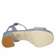 Sandalo da donna con cinturino e plateau in camoscio azzurro e beige tacco 7 - Misure disponibili: 42, 43, 44