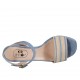 Sandalo da donna con cinturino e plateau in camoscio azzurro e beige tacco 7 - Misure disponibili: 42, 43, 44