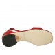 Chaussure ouverte pour femmes avec courroie en cuir rouge talon 3 - Pointures disponibles:  32