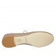 Woman's ballerina shoe with buttons with rhinestones and laces in dove grey leather heel 1 - Available sizes:  43, 44, 46