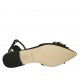 Chanel pour femmes en tissu rayé et cuir noir avec fleur en cuir noir et gris et courroie talon 1 - Pointures disponibles:  33