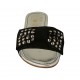 Sabot aperto da donna con fiocco e borchie in camoscio nero tacco 2 - Misure disponibili: 42