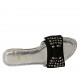 Sabot aperto da donna con fiocco e borchie in camoscio nero tacco 2 - Misure disponibili: 42