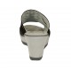 Sabot aperto accollato con strass in camoscio nero con plateau e zeppa 7 - Misure disponibili: 45