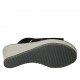 Sabot aperto accollato con strass in camoscio nero con plateau e zeppa 7 - Misure disponibili: 42, 45