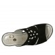 Sabot aperto accollato con strass in camoscio nero con plateau e zeppa 7 - Misure disponibili: 45