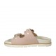 Sabot aperto da donna con fibbie, perle e borchie in nabuk rosa zeppa 2 - Misure disponibili: 42