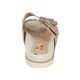 Woman's open mules with buckles, pearls and studs in rose nubuck leather wedge heel 2 - Available sizes:  42
