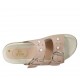 Woman's open mules with buckles, pearls and studs in rose nubuck leather wedge heel 2 - Available sizes:  42