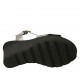 Sandalo da donna in camoscio forato nero e pelle laminata argento con cinturino zeppa 9 - Misure disponibili: 31, 42, 43, 44, 45