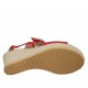 Sandalo da donna in camoscio e camoscio stampato rosso con velcro, plateau e zeppa 6 - Misure disponibili: 31, 42, 43, 44, 45