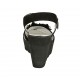 Sandalo da donna con cinturino, frangia e perle in camoscio nero zeppa 9 - Misure disponibili: 42, 44