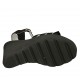 Sandalo da donna con cinturino, frangia e perle in camoscio nero zeppa 9 - Misure disponibili: 42, 44