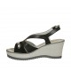 Sandalo da donna in pelle e camoscio nero con strass, plateau e zeppa 6 - Misure disponibili: 45