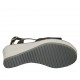 Sandale pour femmes en cuir et daim noir avec strass, plateforme et talon compensé 6 - Pointures disponibles:  45