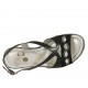 Sandalo da donna in pelle e camoscio nero con strass, plateau e zeppa 6 - Misure disponibili: 45