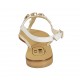 Woman's flip-flop sandal in white leather with rhinestones heel 2 - Available sizes:  42
