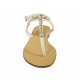 Sandalo infradito da donna con pietre in pelle bianca tacco 2 - Misure disponibili: 42