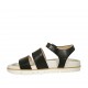 Sandalo da donna con cinturino in pelle nera zeppa 2 - Misure disponibili: 43, 44, 45