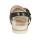 Sandale pour femmes avec couroie en cuir noir talon compensé 2 - Pointures disponibles:  43