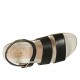 Sandale pour femmes avec couroie en cuir noir talon compensé 2 - Pointures disponibles:  43