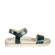 Sandalo da donna in pelle laminata verde petrolio con cinturino e zeppa 2 - Misure disponibili: 42, 43, 44, 45